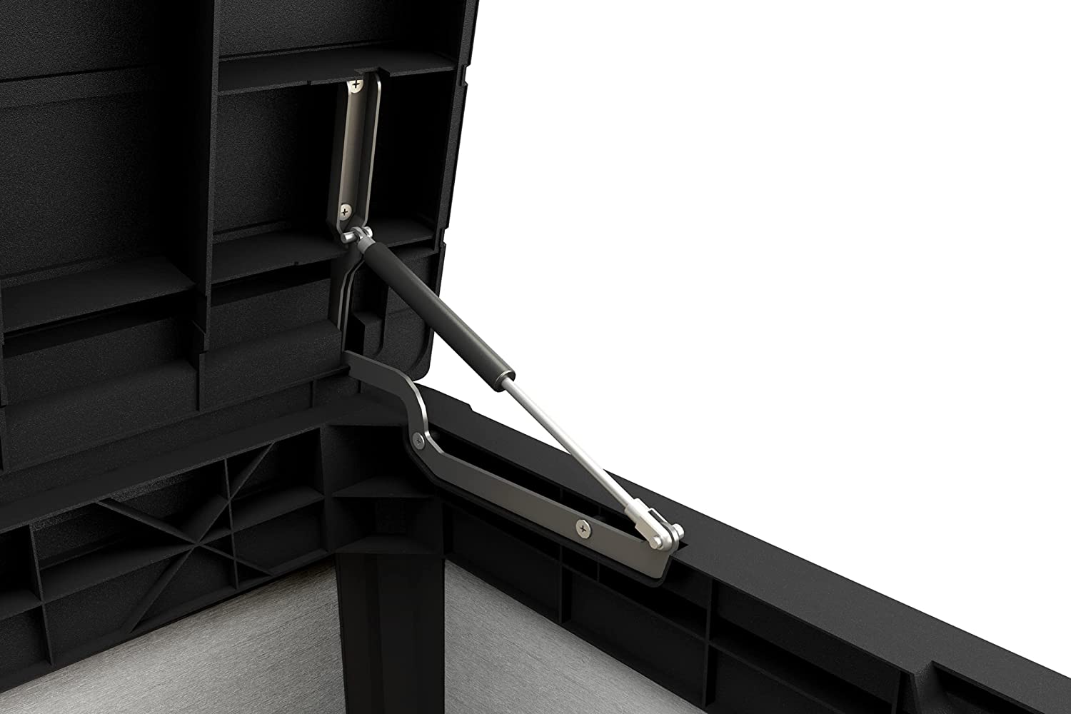 Denali 100 Gallon Resin Large Deck Box - Grey / Black - Bargain Beds