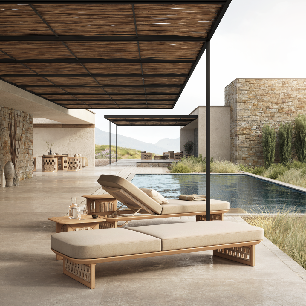 N2 Side Table Light Teak - Bargain Beds