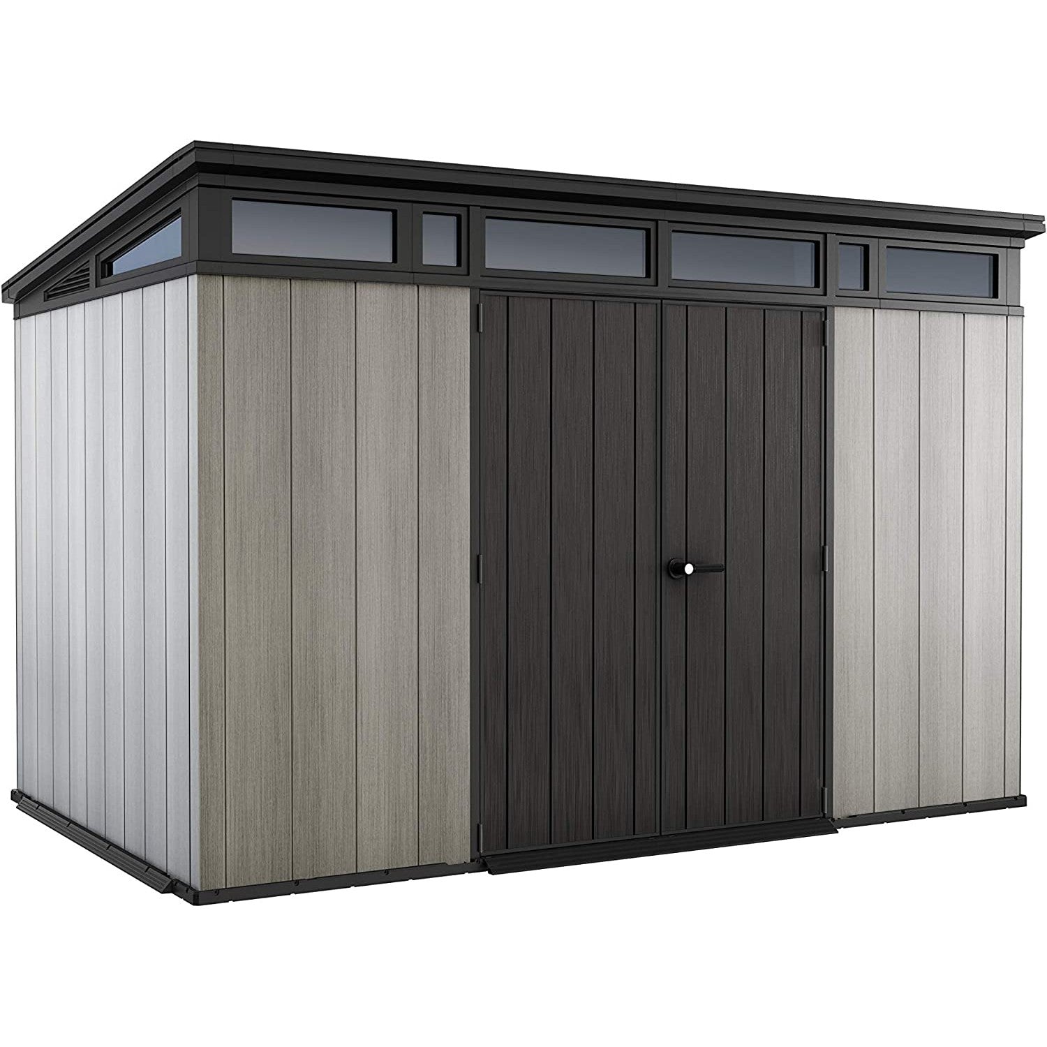 Keter 11x 7 Artisan Heavy Duty Plastic Pent Shed – Grey - Bargain Beds