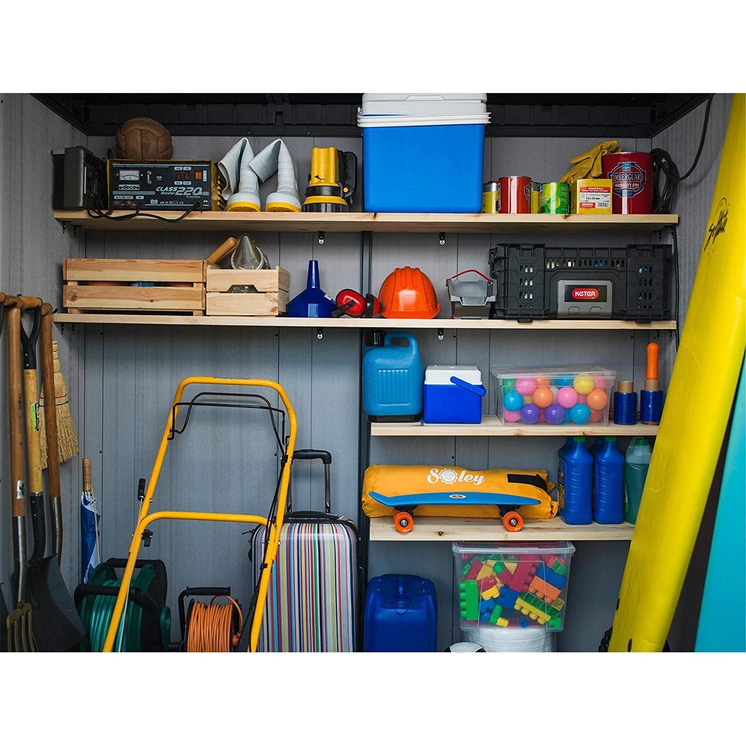 Keter 11x 7 Artisan Heavy Duty Plastic Pent Shed – Grey - Bargain Beds