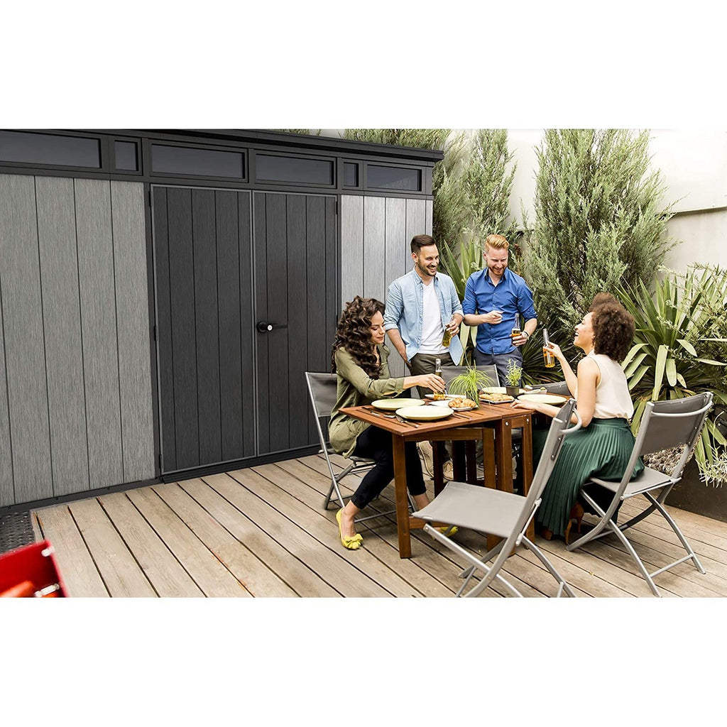 Keter 11x 7 Artisan Heavy Duty Plastic Pent Shed – Grey - Bargain Beds