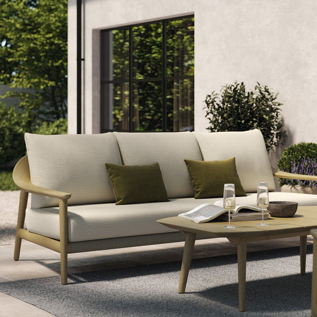 N1 Three Seater Sofa Light Teak - Bargain Beds