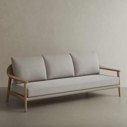 N1 Three Seater Sofa Light Teak - Bargain Beds