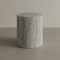 Porto Travertine Side Table, Grey - Bargain Beds