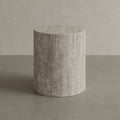 Porto Travertine Side Table, White - Bargain Beds