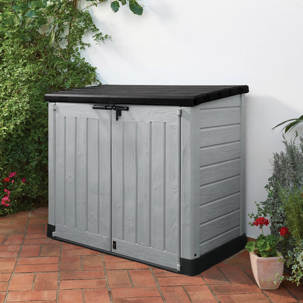 Keter Store It Out Max Grey 1200L Pent Garden storage 1250mm 1455mm - Bargain Beds